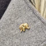 Elefant broche i forgyldt sølv
