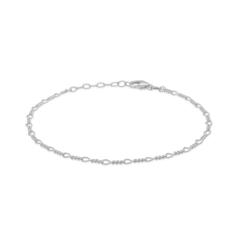 Light and simple rhodium-plated sterling silver bracelet