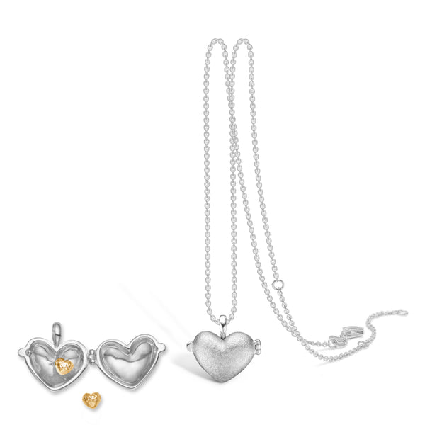 Sterling silver necklace with heart locket