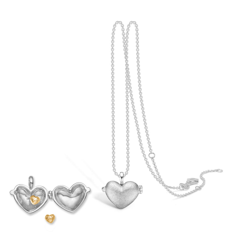 Sterling silver necklace with heart locket