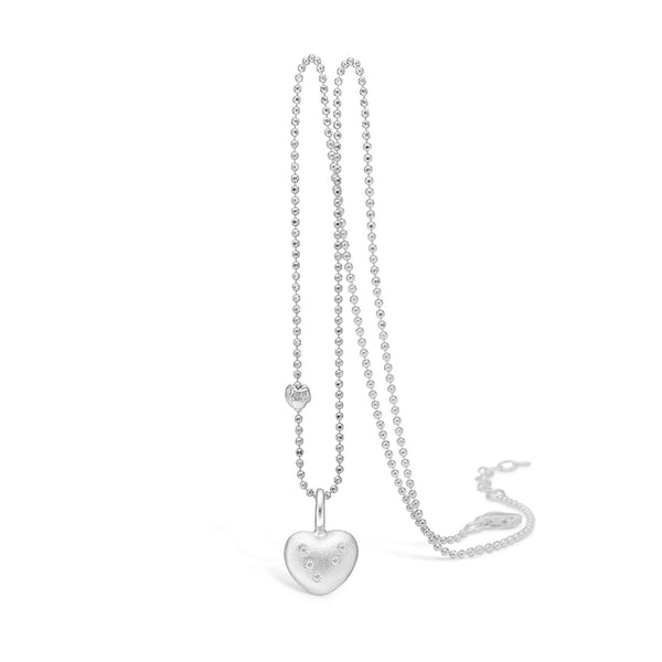 Sterling silver necklace with heart and clear stones