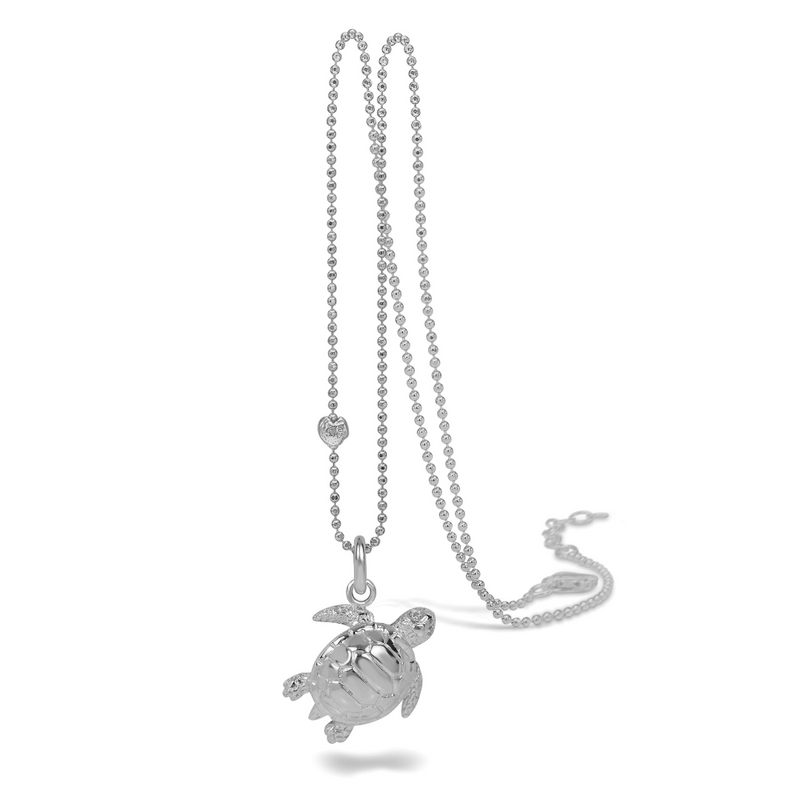 'Sey Turtle' Halskæde (80 cm kæde) Sterling sølv