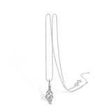 Gold-plated sterling silver necklace with leaf motif and cz 45cm chain 'Forrest*