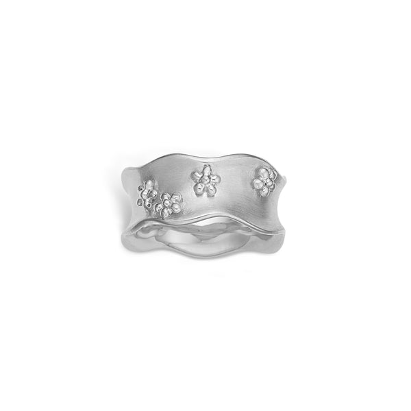 Sterling silver ring with petit flowers