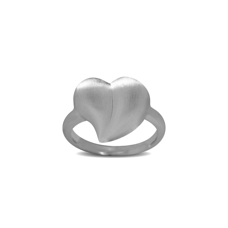 Sterling sølv ring med chunky hjerte mat.
