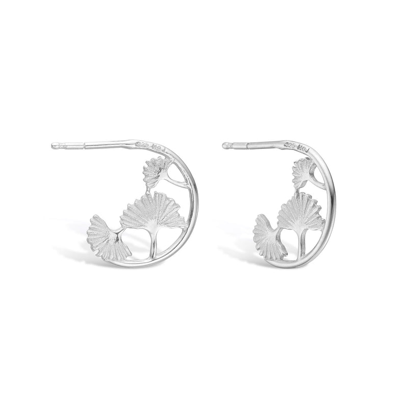 Sterling silver 'Ginkgo' creoles