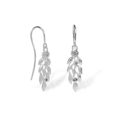 Ørehængere i sterling sølv med kubisk zirkonia i serien 'Forrest'
