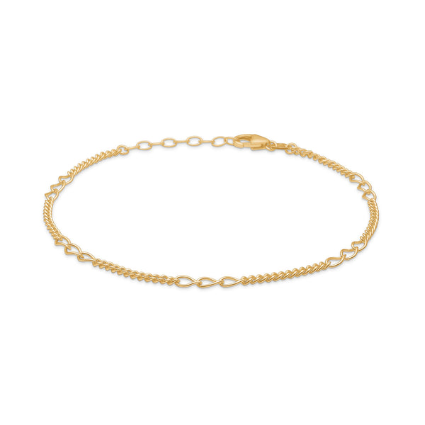Single mix gold-plated silver bracelet