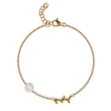 Gold-plated sterling silver bracelet with freshwater pearl and coral motif 'Sey Reef'