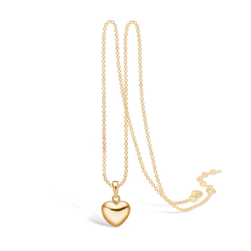 Gold-plated necklace with small glossy heart