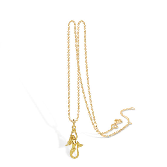 Gold-plated sterling silver necklace mermaid with 80cm chain 'Sey Reef'