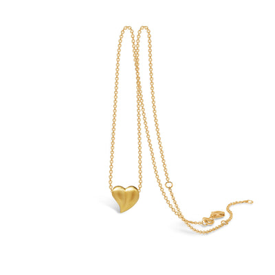 Halskæde forgyldt sterling sølv med chunky hjerte 55cm kæde