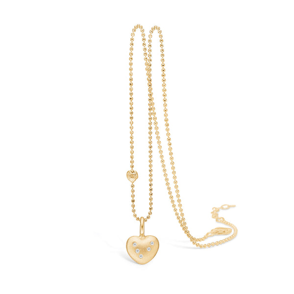 Gold-plated sterling silver necklace with heart and clear stones