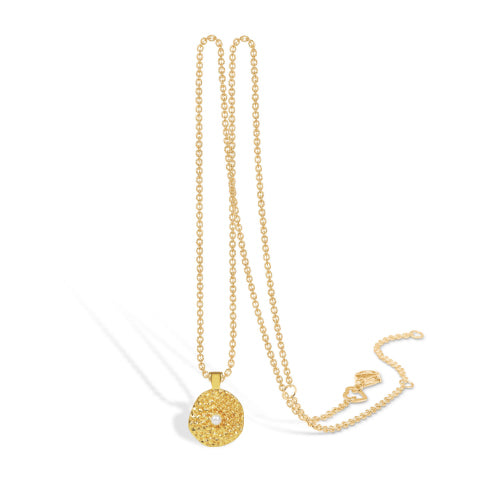 Gold-plated sterling silver necklace with freshwater pearl 45cm chain 'Sey Pearl'