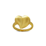 Forgyldt sterling sølv ring med chunky hjerte mat.
