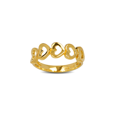 Ring forgyldt sterlingsølv med hjerter