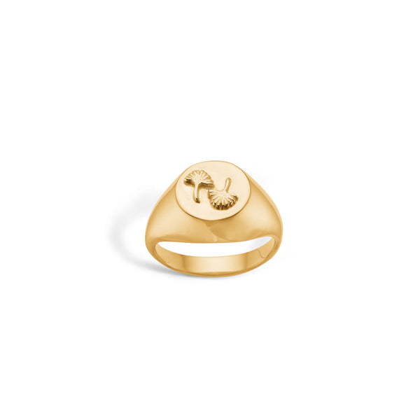 Gold-plated 'Ginkgo' ring