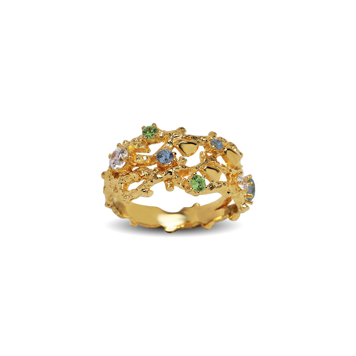U/B Double Clover Rings For Women Shining Cubic Zirconia Ring