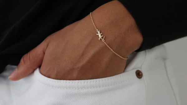 Gold-plated silver bracelet with salamander