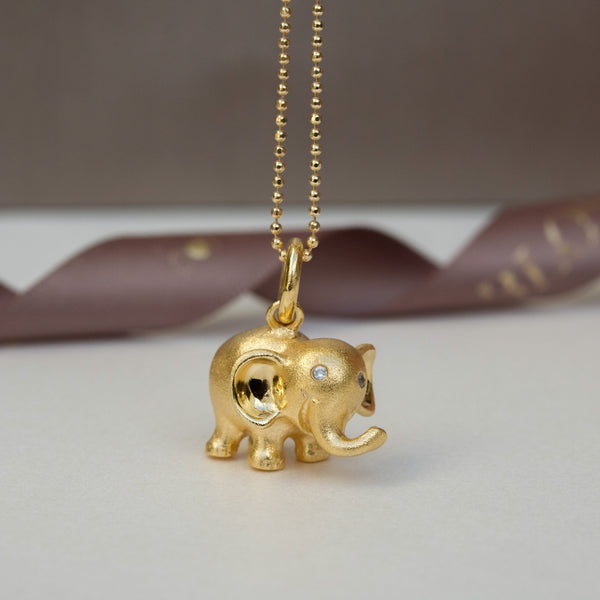 9 kt guld halskæde med elefant