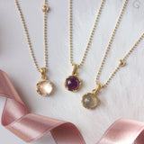 14 kt 'Conjure' gold necklace with cabochon-cut moonstone