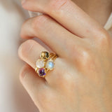 14 kt solid 'Conjure' gold ring with cabochon-cut purple amethyst