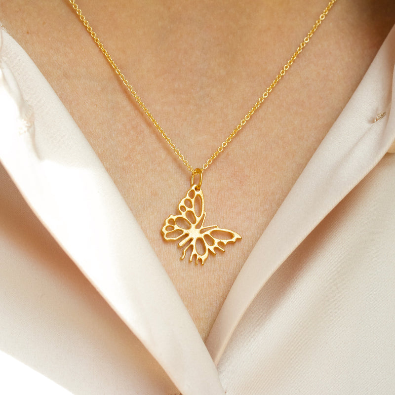 Gold-plated "My Butterfly" necklace