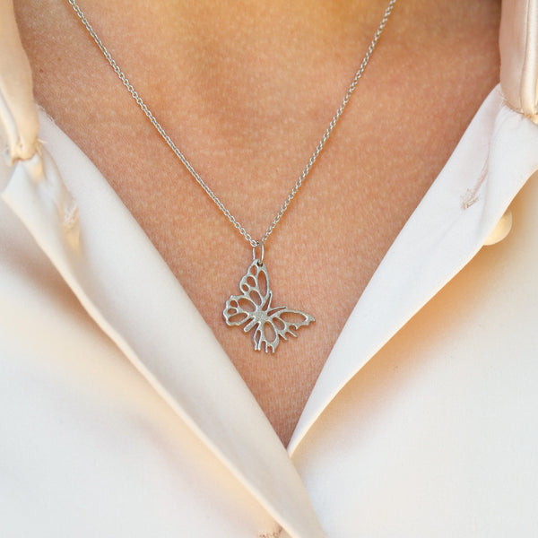 Sterling silver "My Butterfly" necklace