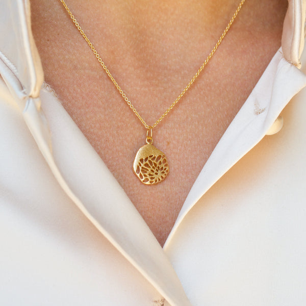 Gold plated sterling silver "Flower Seeds" necklace