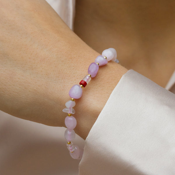 Sey Crystal gold-plated stone bracelet - pink