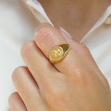 Gold-plated 'Ginkgo' ring