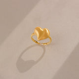 Forgyldt sterling sølv ring med chunky hjerte mat.