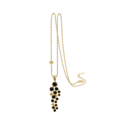 Radiance Midnight Forgyldt Sølv Halskæde med Sorte Kubiske Zirkonia