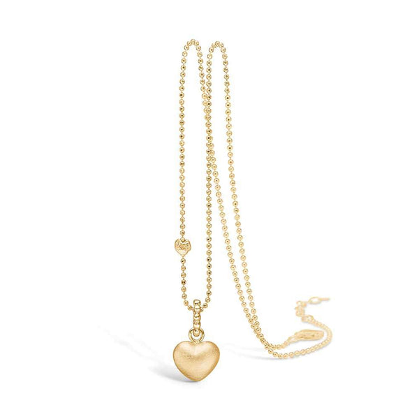 9 kt gold necklace with matte heart