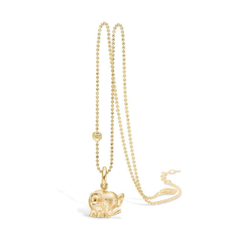 9 kt gold necklace with elephant