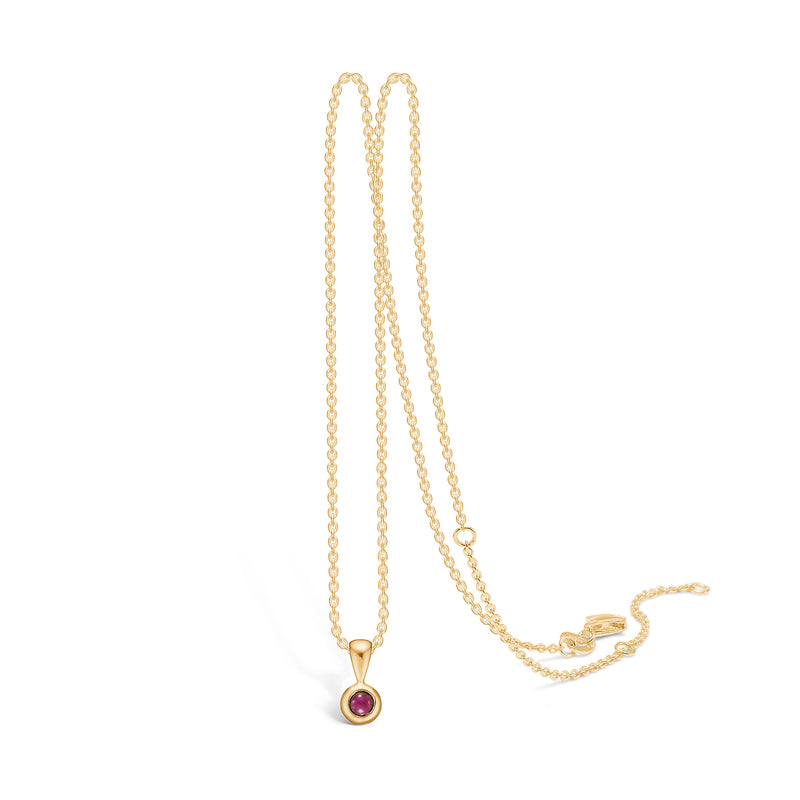 9 kt gold necklace with ruby