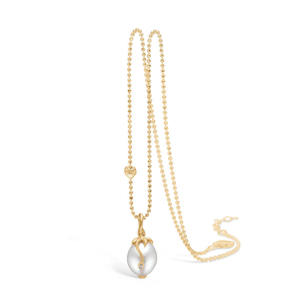 9 kt gold necklace with freshwater pearl