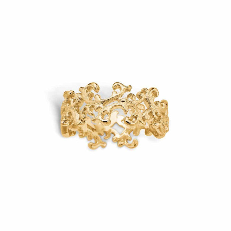 9 kt gold ring in branch pattern