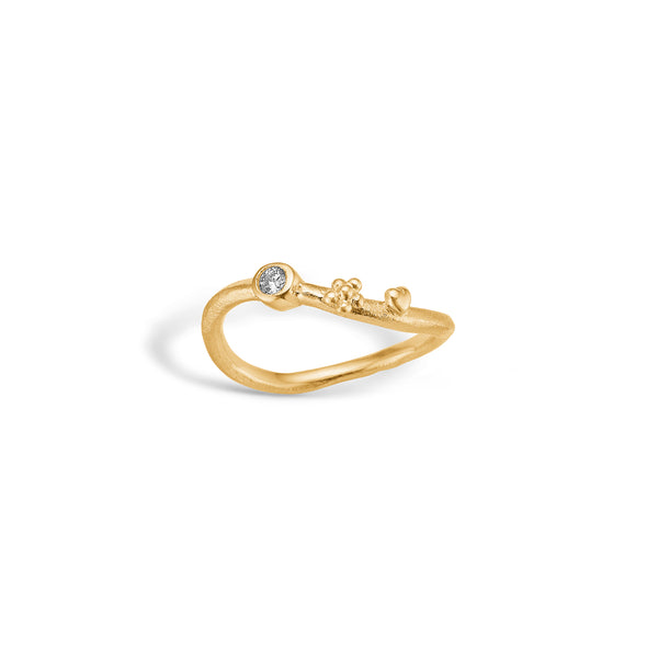 9 kt gold ring with simple branch