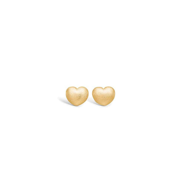 9 kt gold earrings with matte heart