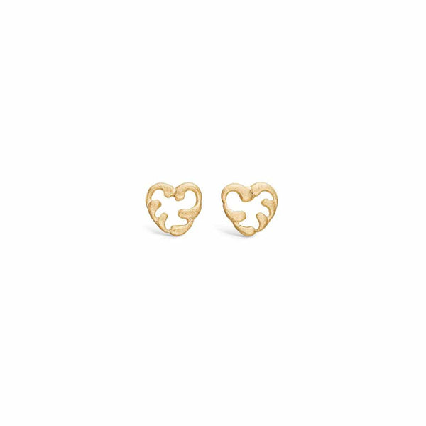 9 kt gold earrings with an open heart