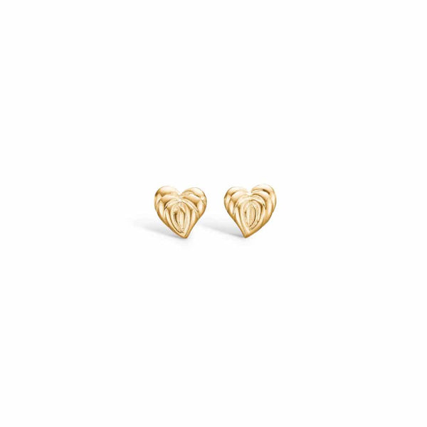 9 kt gold earrings with wavy heart