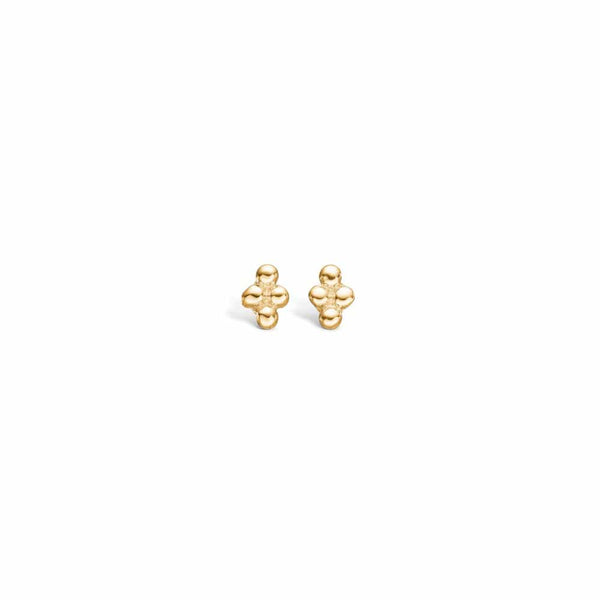 9 kt gold earrings with small flower buds