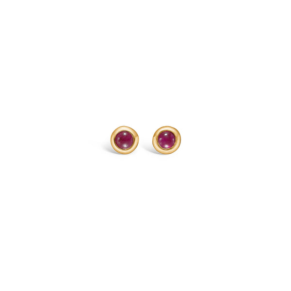 9 kt gold earrings with ruby