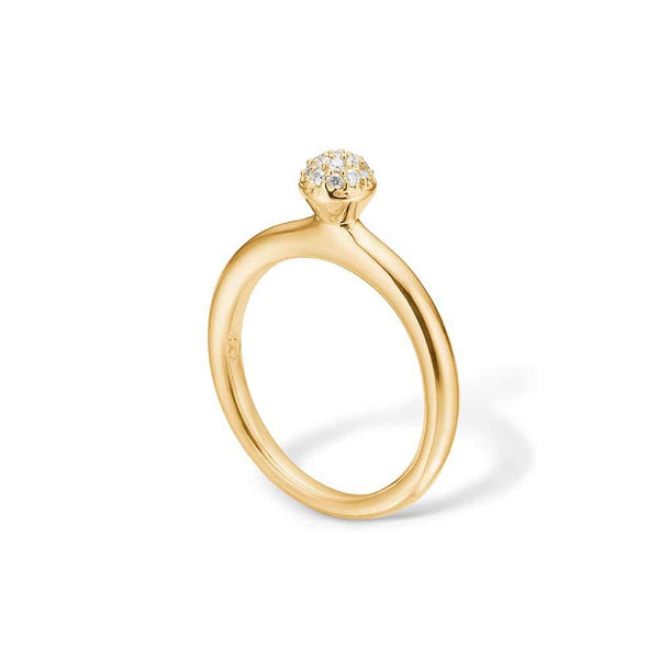 14 kt gold ring with 17 diamonds