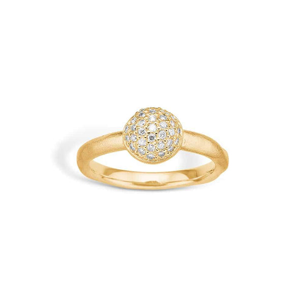 14 kt gold ring paved with 33 diamonds