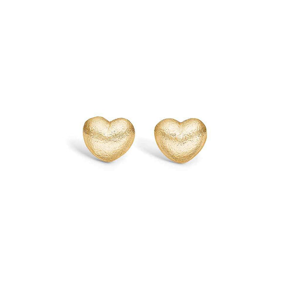 14 kt gold earrings with matte heart