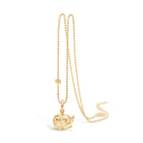 14 kt guld halskæde med elefant og diamanter