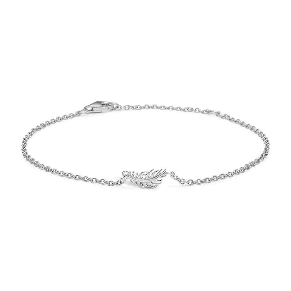 Sterling silver bracelet with feathers