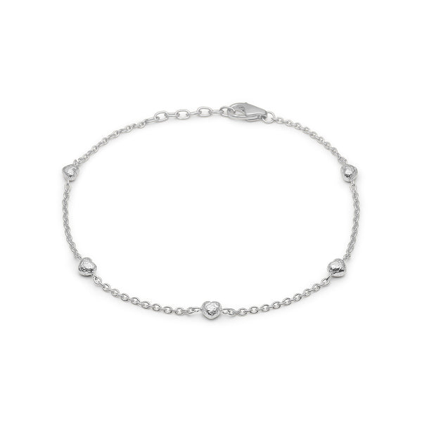 Sterling silver bracelet with hearts